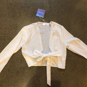 MISSGUIDED NWT white tie top